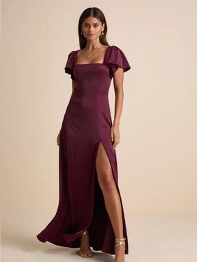 Lulus | Dresses | Lost In The Moment Burgundy Maxi Dress Medium